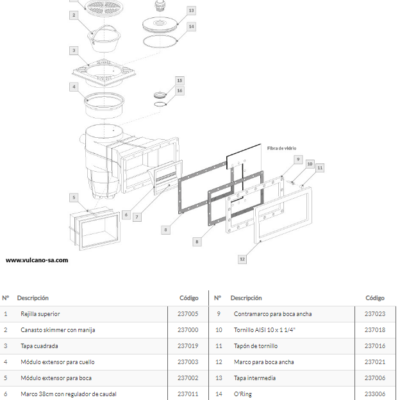 Skimmer boca ancha FV