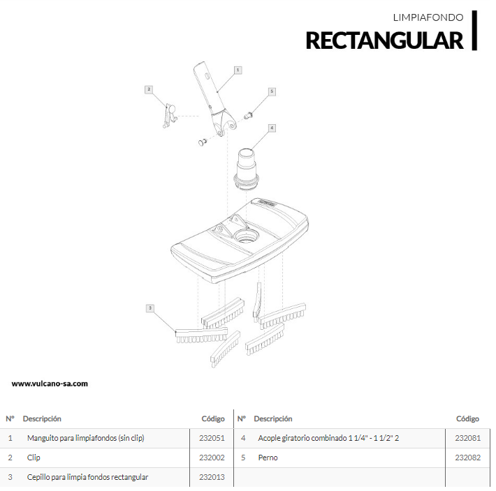 Limpiafondo Rectangular - ø1¼" - ø1½" - Imagen 2