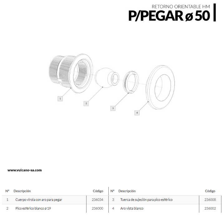 Retorno aro blanco ø 50mm - Hormigón - Imagen 2